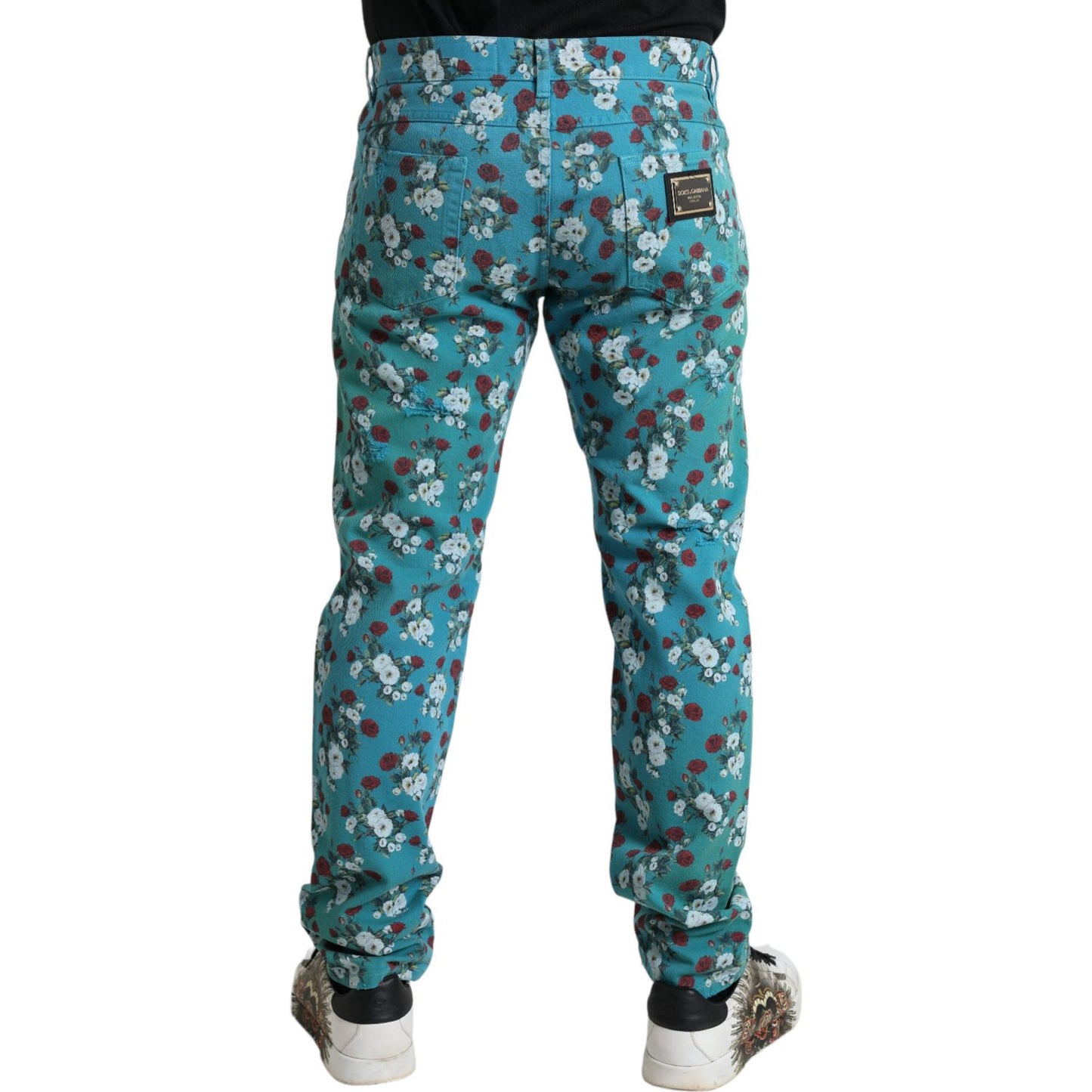Dolce & Gabbana Chic Floral Skinny Denim Jeans Dolce & Gabbana Dim Gray