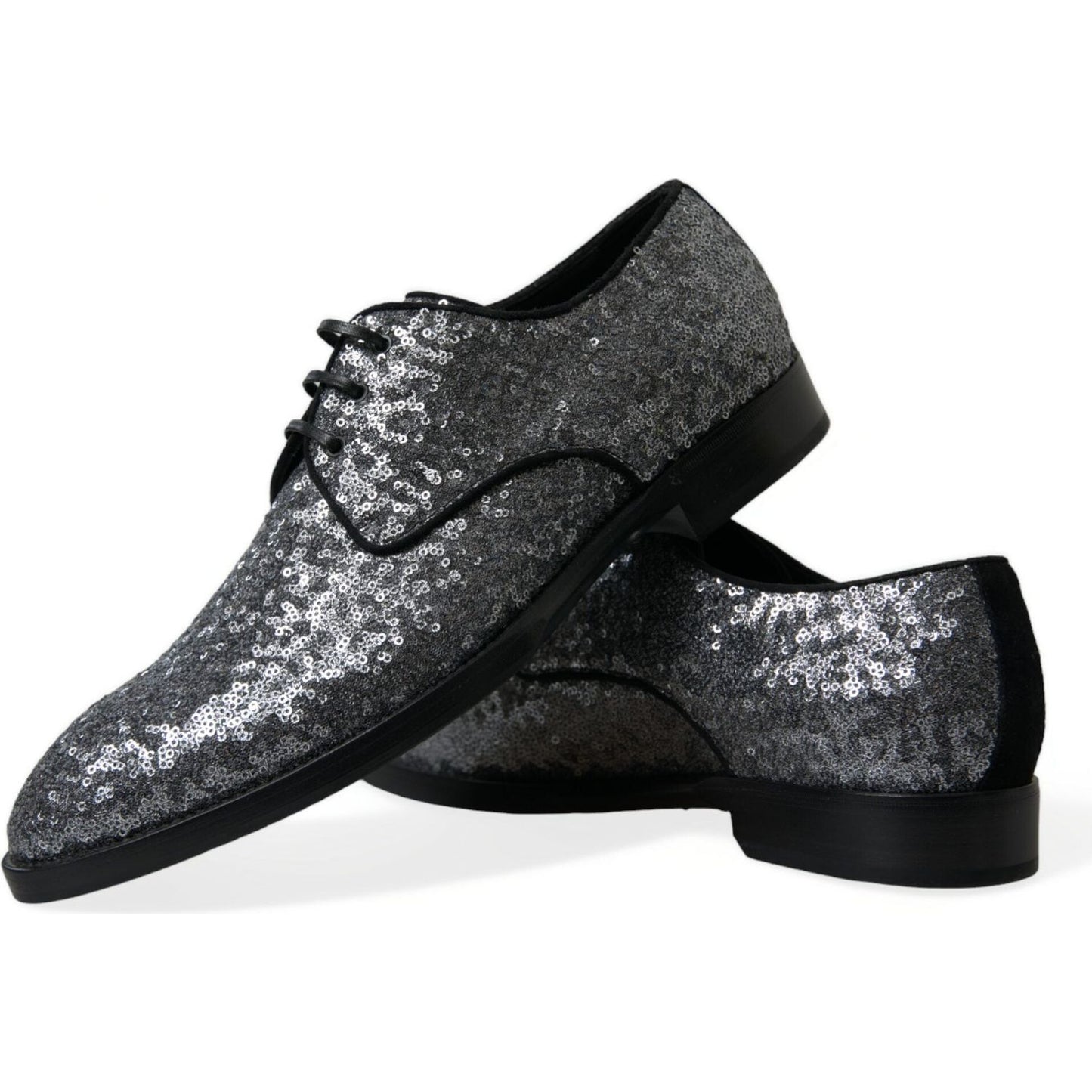 Dolce & Gabbana Exquisite Sequined Derby Dress Shoes Dolce & Gabbana Dark Slate Gray