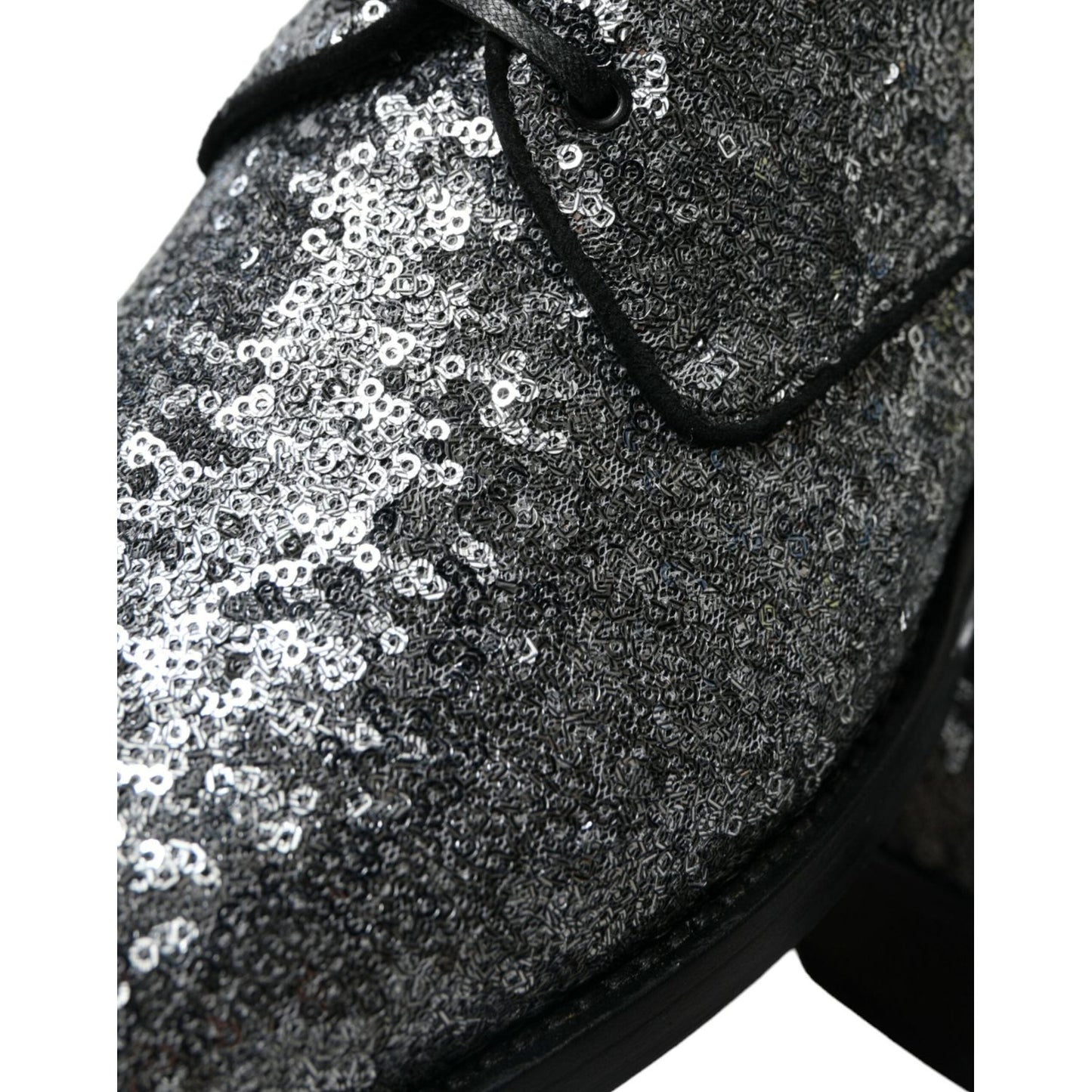 Dolce & Gabbana Exquisite Sequined Derby Dress Shoes Dolce & Gabbana Dark Slate Gray