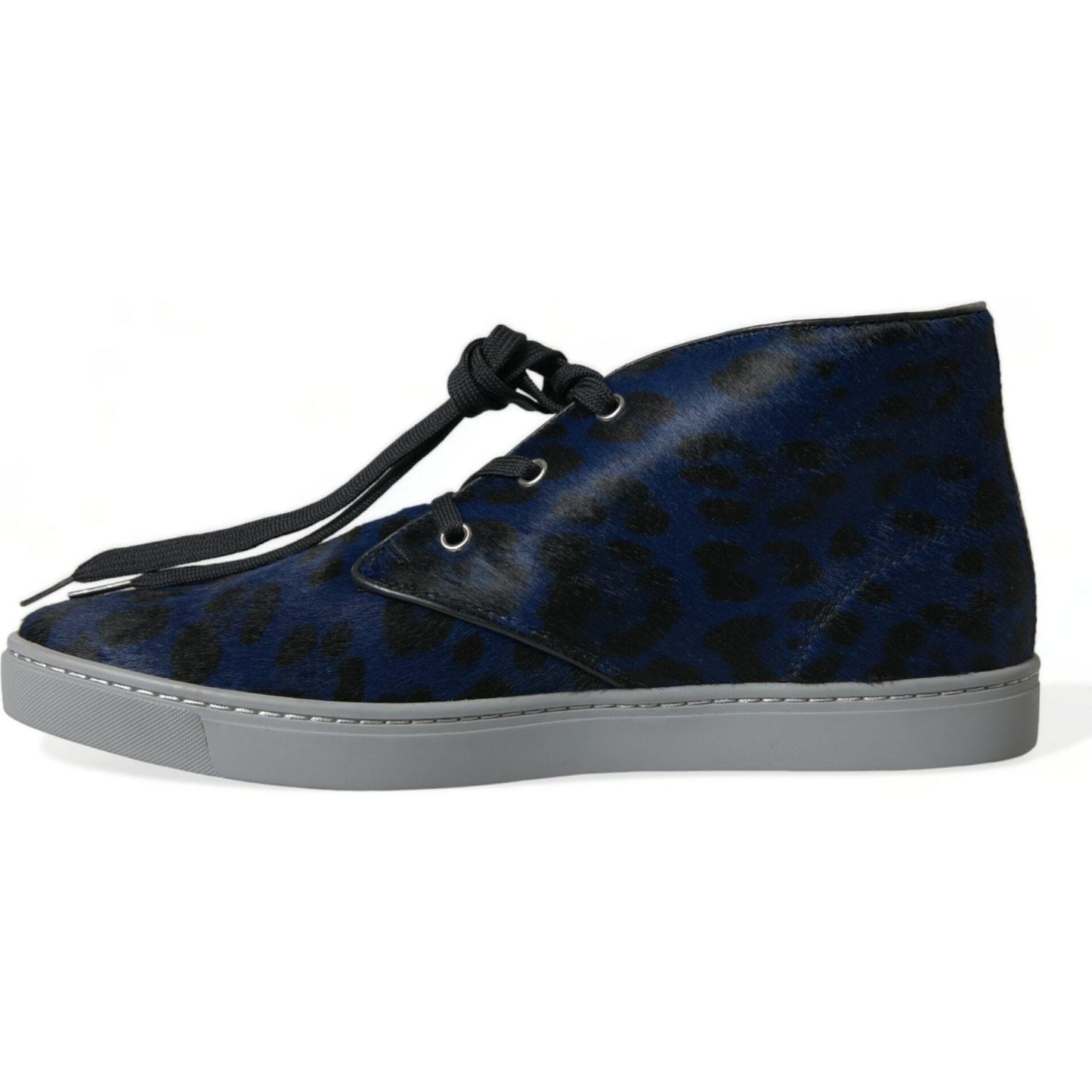 Dolce & Gabbana Chic Blue Leopard Print Mid-Top Sneakers Dolce & Gabbana Black