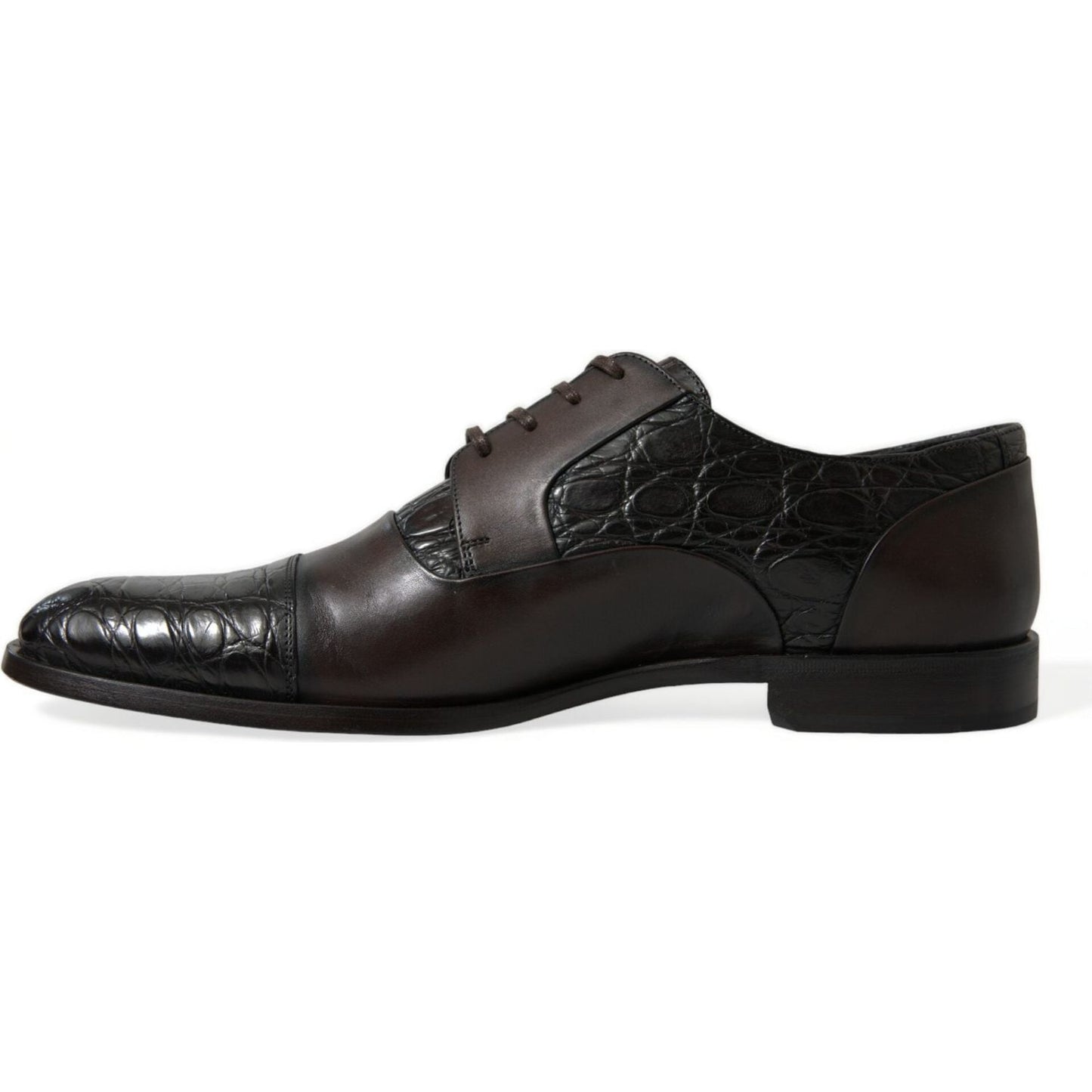 Dolce & Gabbana Elegant Brown Formal Derby Dress Shoes Dolce & Gabbana Black
