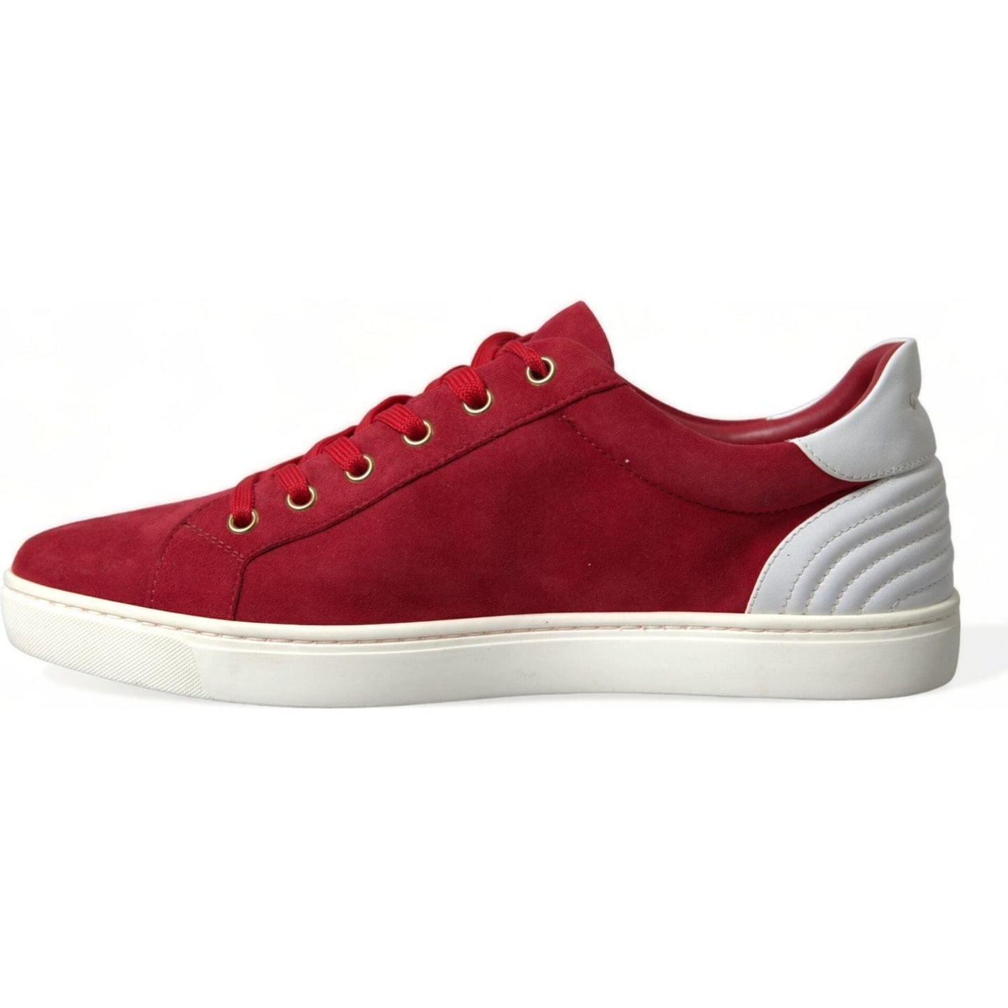 Dolce & Gabbana Elegant Red & White Low Top Sneakers Dolce & Gabbana Brown
