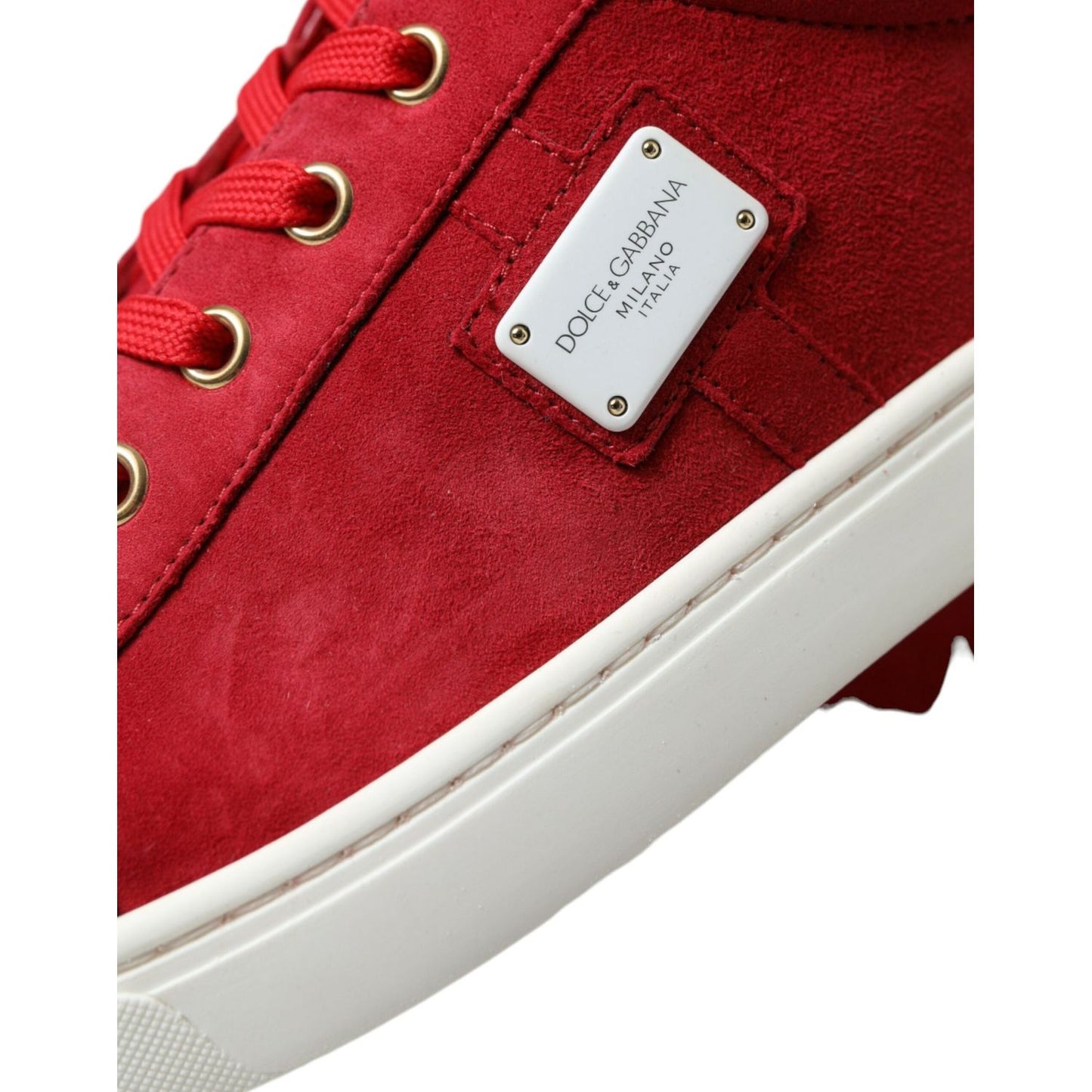 Dolce & Gabbana Elegant Red & White Low Top Sneakers Dolce & Gabbana Light Gray
