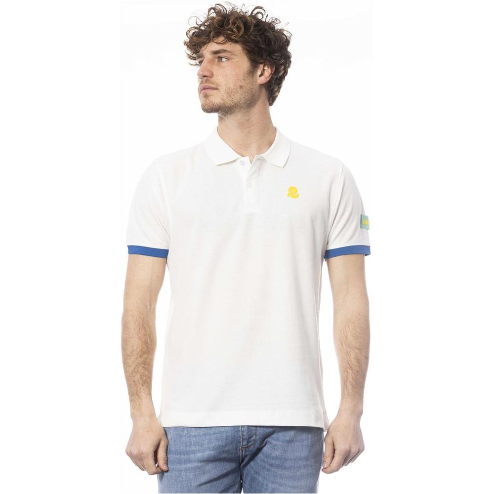 Invicta White Cotton Men Polo Shirt Invicta Antique White