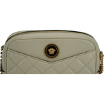 Versace Elegant White Lamb Leather Camera Bag Versace Light Slate Gray