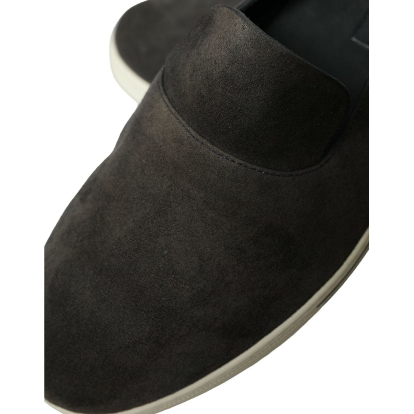 Dolce & Gabbana Elegant Blue Suede & Crocodile Slippers Dolce & Gabbana Black