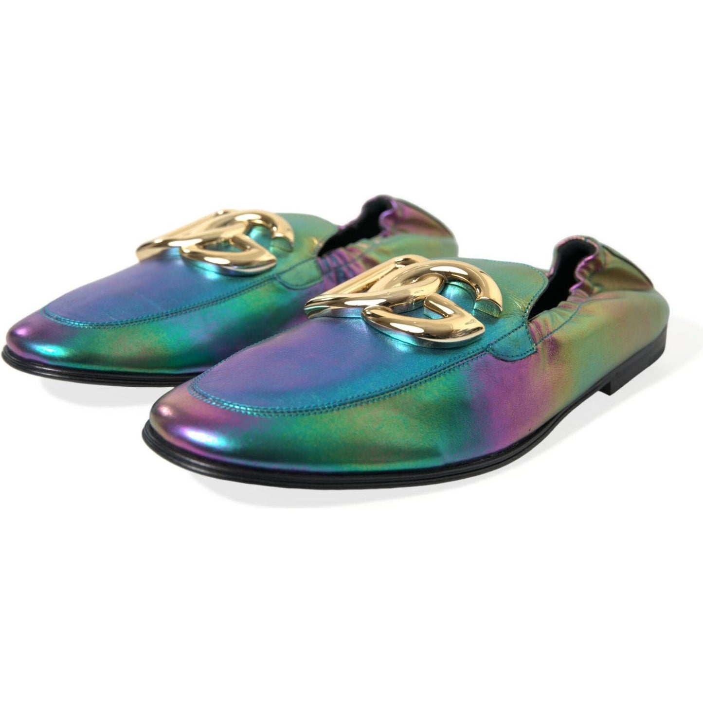 Dolce & Gabbana Elegant Iridescent Loafers for Gents Dolce & Gabbana Dim Gray