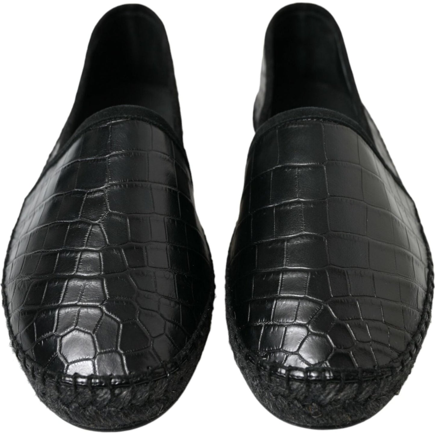 Dolce & Gabbana Exotic Black Leather Espadrilles Dolce & Gabbana Dark Slate Gray