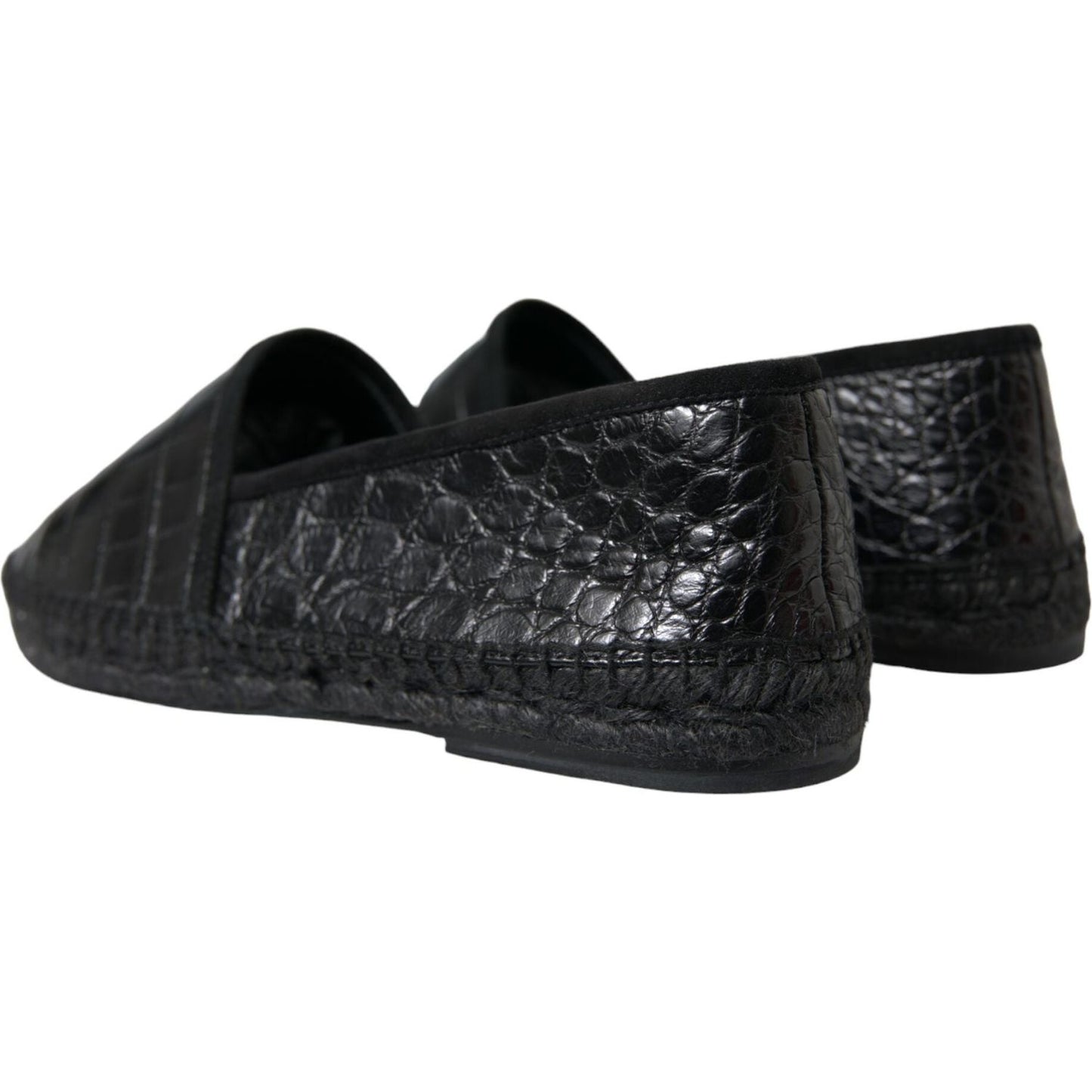 Dolce & Gabbana Exotic Black Leather Espadrilles Dolce & Gabbana Dark Slate Gray