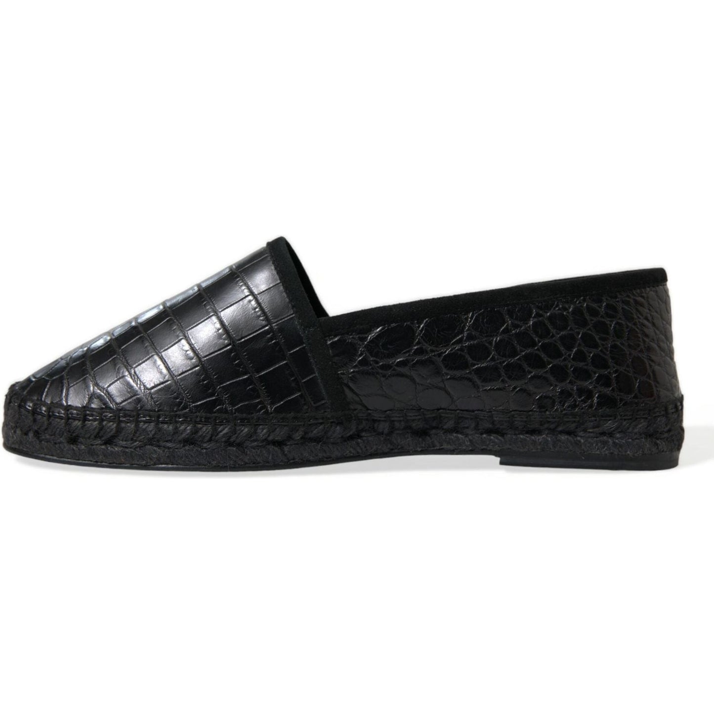 Dolce & Gabbana Exotic Black Leather Espadrilles Dolce & Gabbana Black