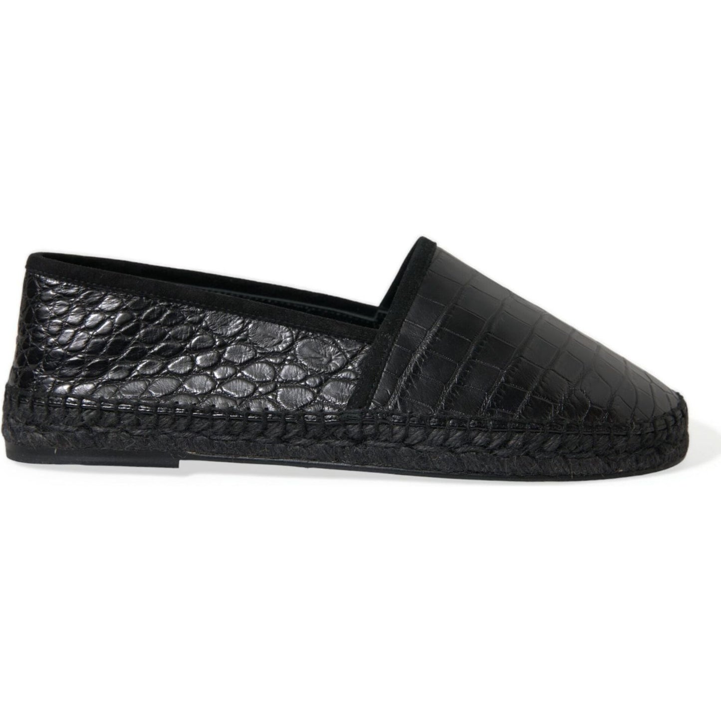 Dolce & Gabbana Exotic Black Leather Espadrilles Dolce & Gabbana Dark Slate Gray