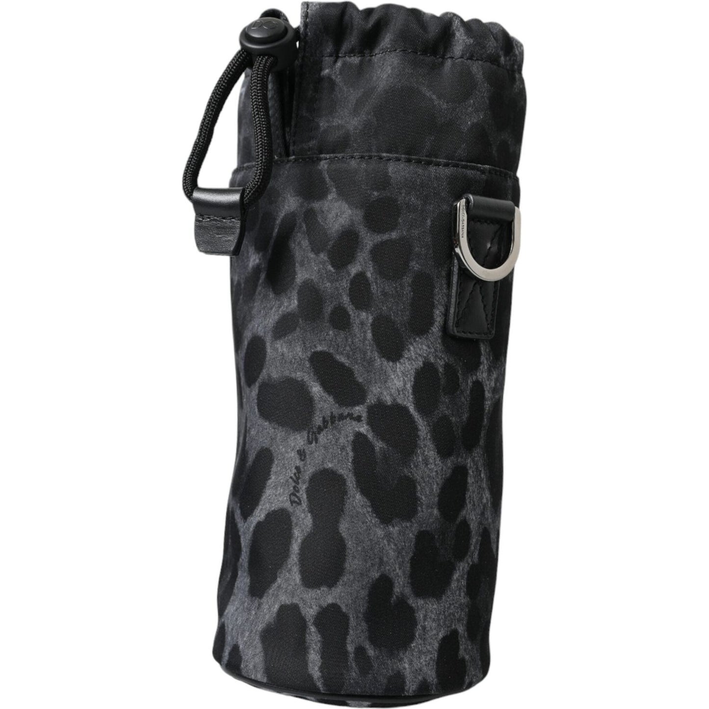 Dolce & Gabbana Chic Leopard Print Round Bottle Cage Dolce & Gabbana Dark Slate Gray