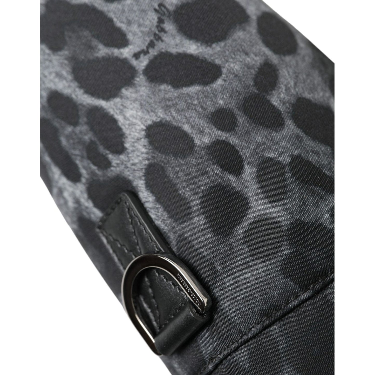 Dolce & Gabbana Chic Leopard Print Round Bottle Cage Dolce & Gabbana Dark Slate Gray