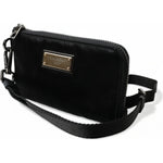 Dolce & Gabbana Black Nylon Logo Plaque Keyring Pouch Clutch Bag BAG1373