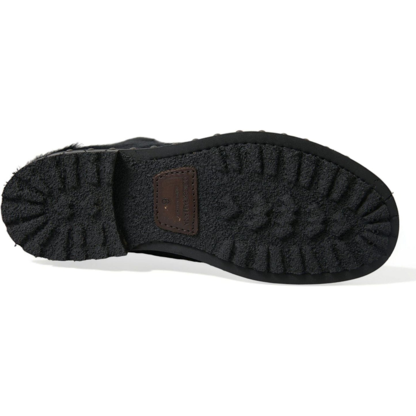 Dolce & Gabbana Elegant Black Calf Leather Lace-Up Boots Dolce & Gabbana Black
