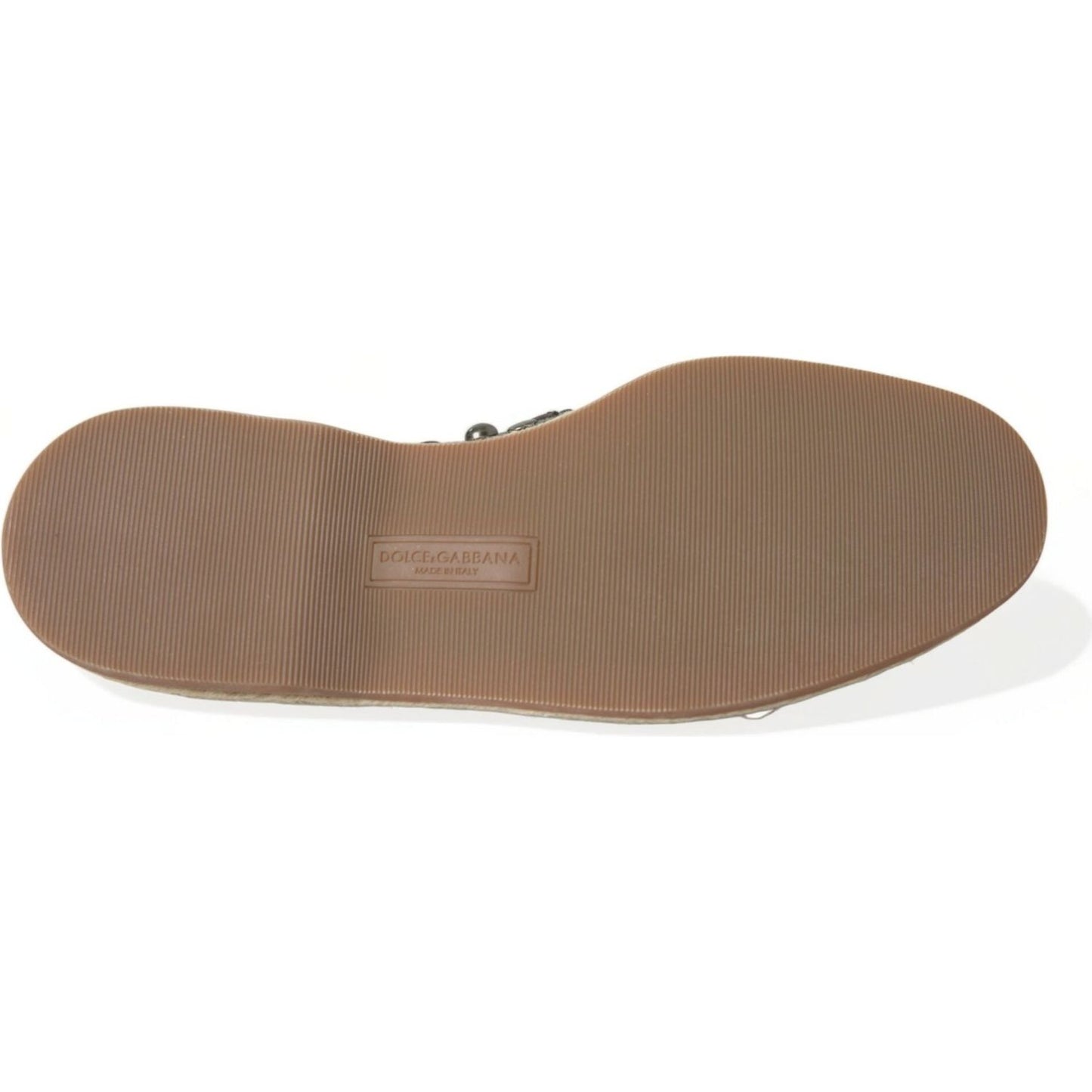 Dolce & Gabbana Studded Canvas Loafer Slipper Shoes Dolce & Gabbana Dim Gray
