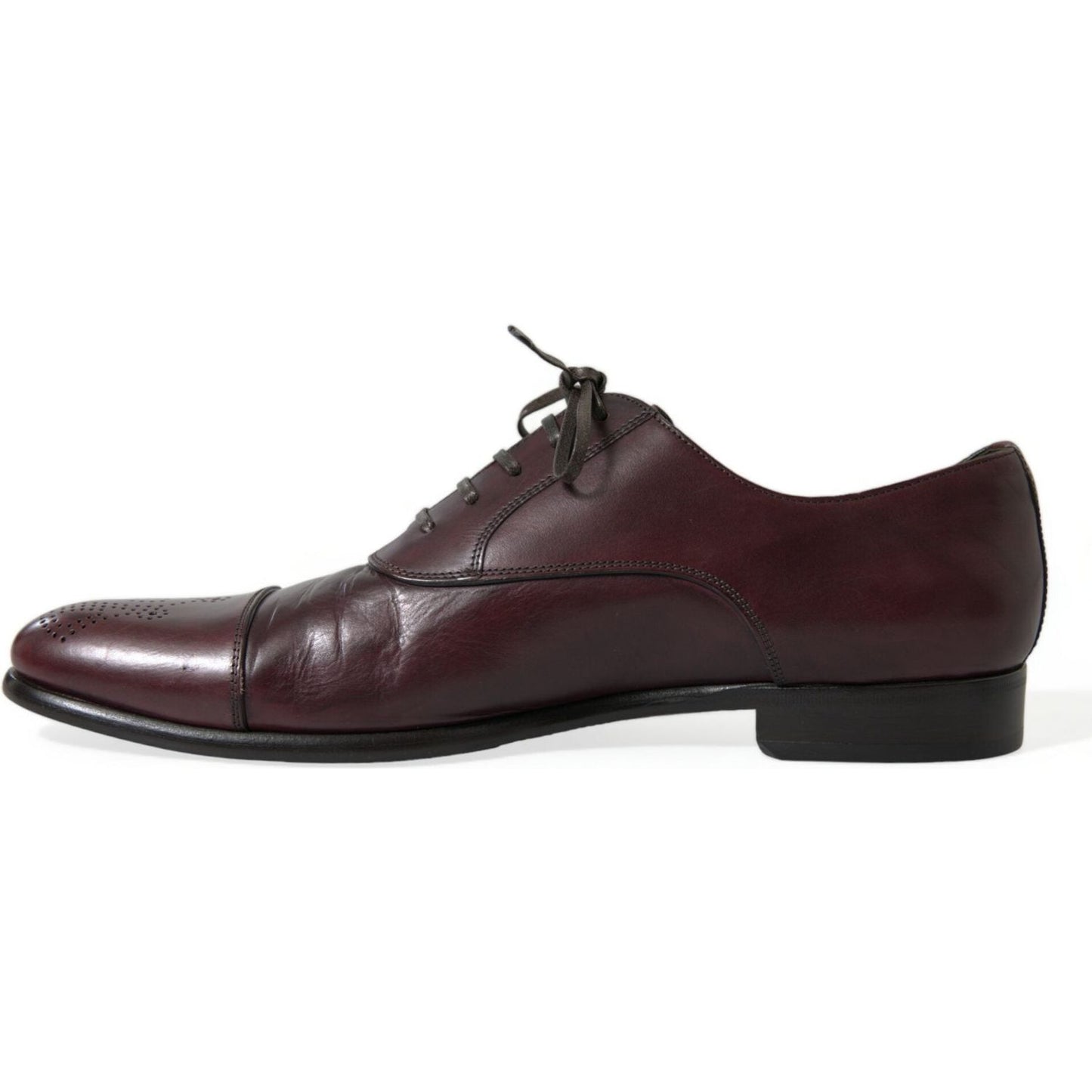 Dolce & Gabbana Elegant Burgundy Leather Derby Shoes Dolce & Gabbana Dark Slate Gray