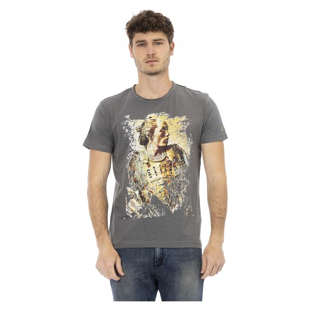 Trussardi Action Gray Cotton Men T-Shirt Trussardi Action Dim Gray
