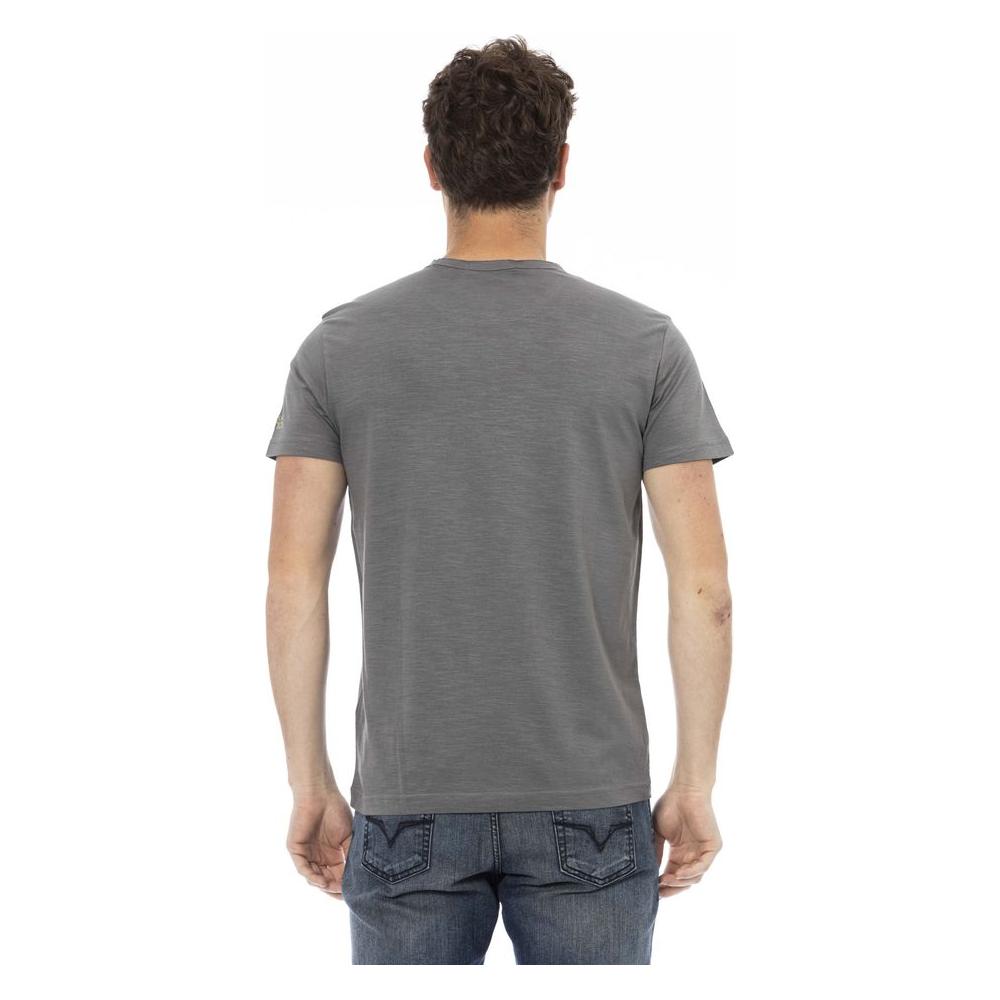 Trussardi Action Gray Cotton Men T-Shirt Trussardi Action Dim Gray