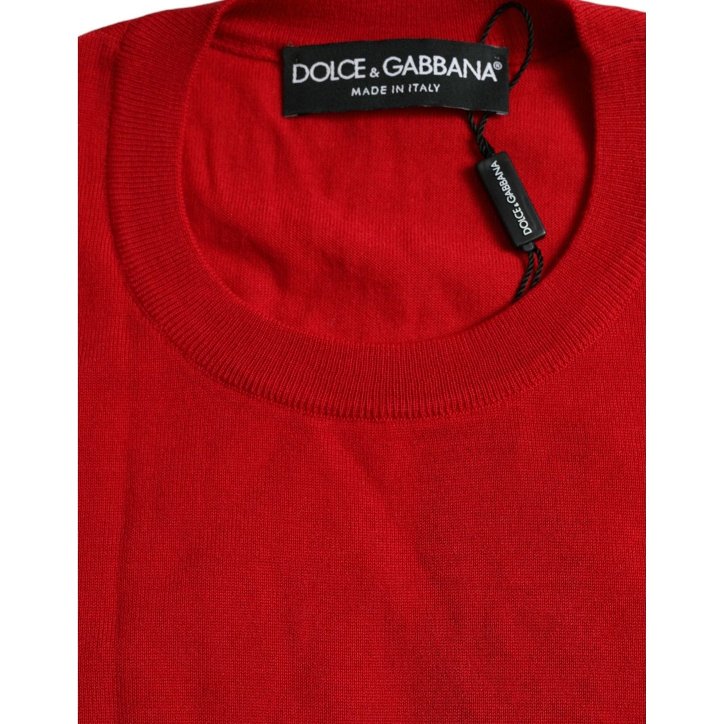 Dolce & Gabbana Radiant Red Wool Pullover Sweater Dolce & Gabbana Firebrick