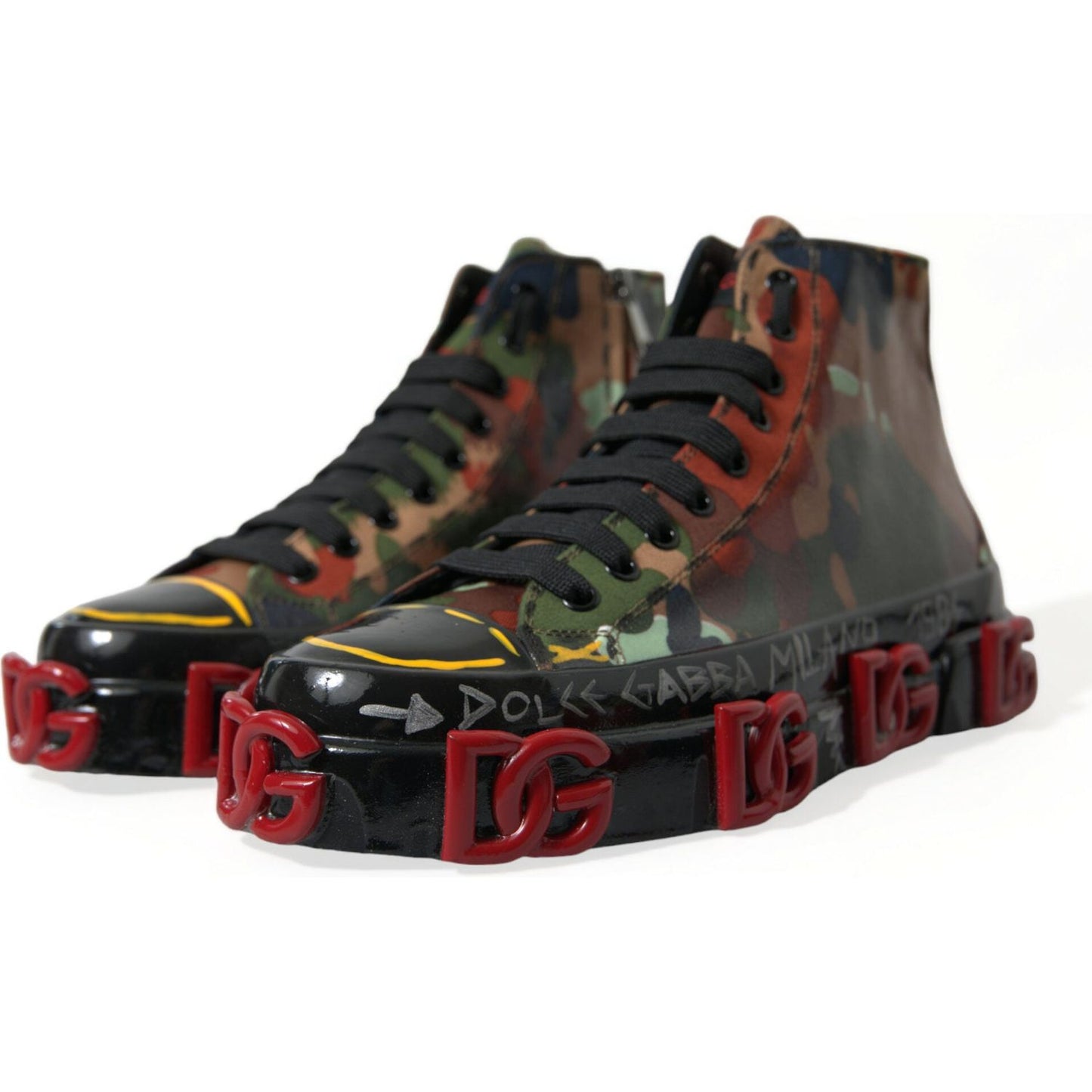 Dolce & Gabbana Multicolor High-Top Sneakers with Luxe Appeal Dolce & Gabbana Dark Slate Gray