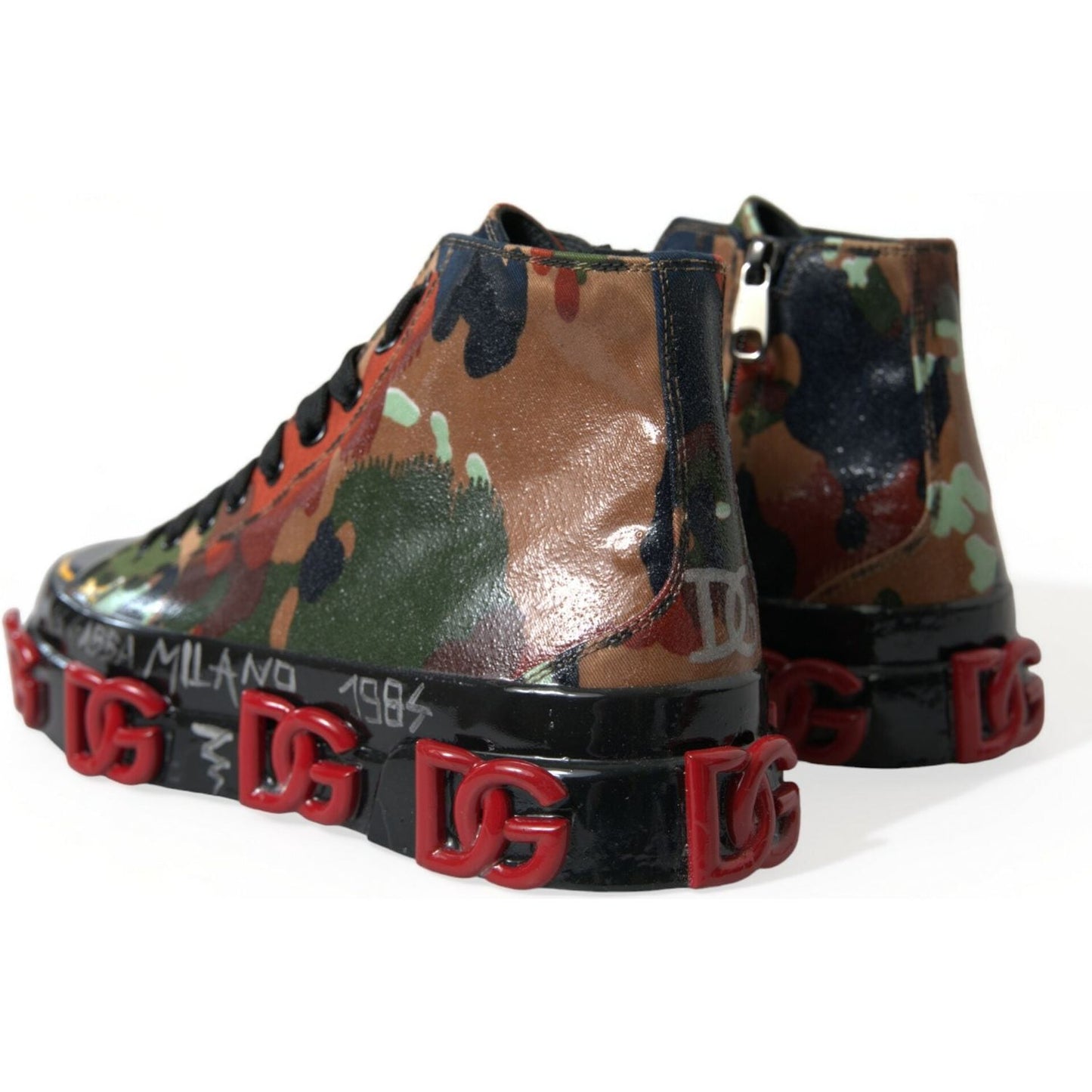 Dolce & Gabbana Multicolor High-Top Sneakers with Luxe Appeal Dolce & Gabbana Dark Slate Gray