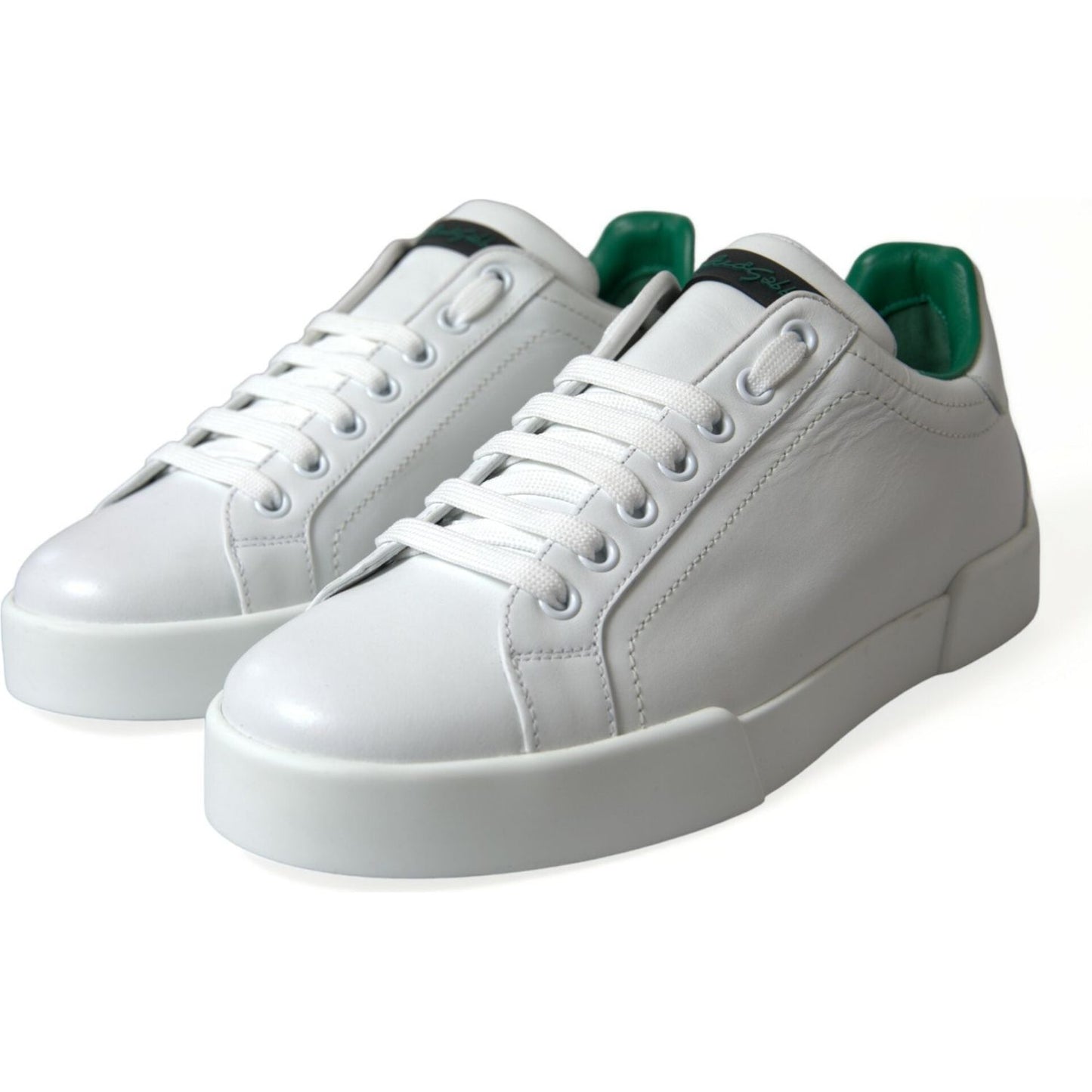 Dolce & Gabbana Elegant Portofino Calfskin Sneakers Dolce & Gabbana Gray