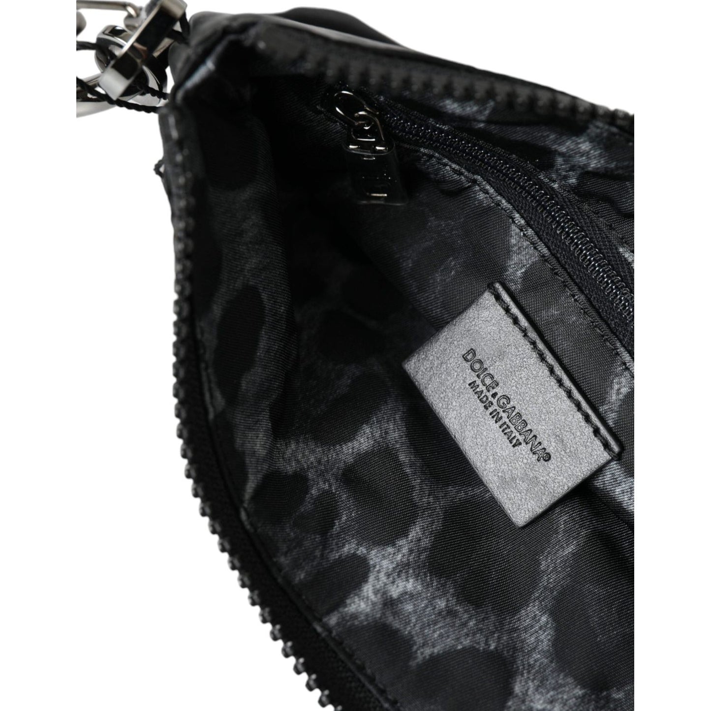 Dolce & Gabbana Chic Nylon-Leather Designer Pouch Dolce & Gabbana Black
