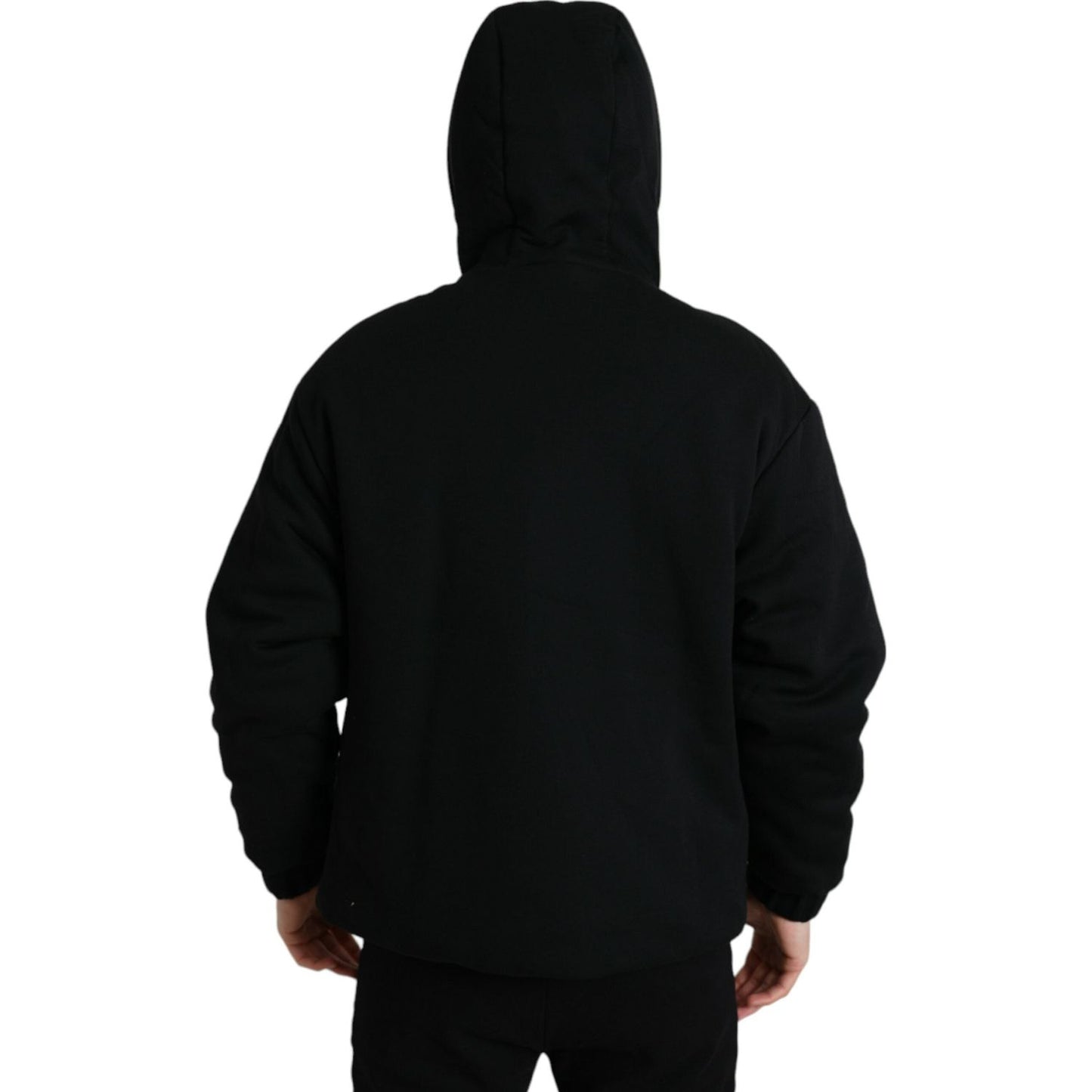 Dolce & Gabbana Elegant Black Bomber Jacket with Hood Dolce & Gabbana Black