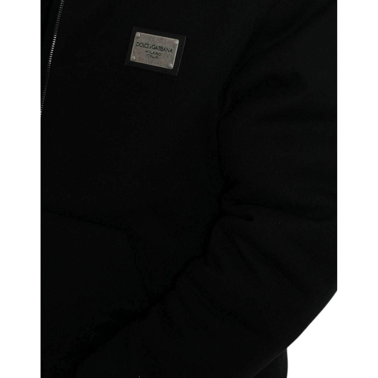 Dolce & Gabbana Elegant Black Bomber Jacket with Hood Dolce & Gabbana Black