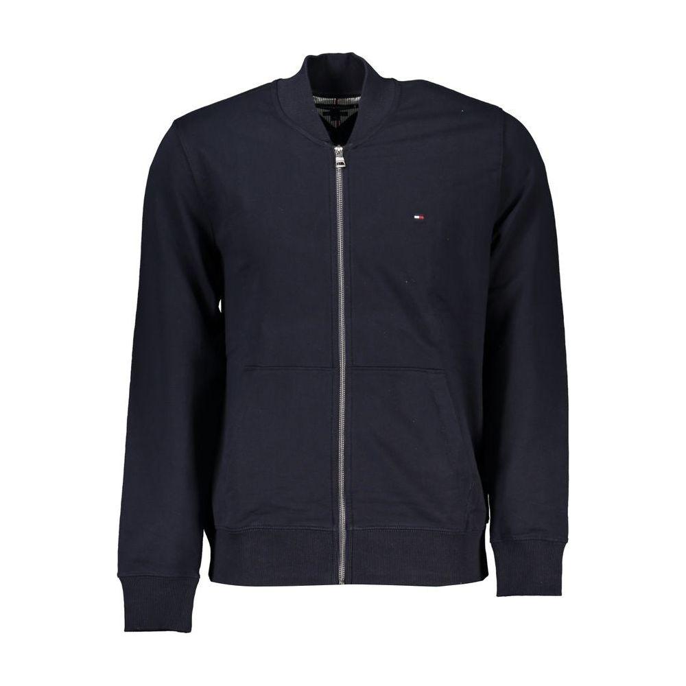 Tommy Hilfiger Sleek Blue Zip Sweatshirt with Embroidery Detail Tommy Hilfiger Dark Slate Gray