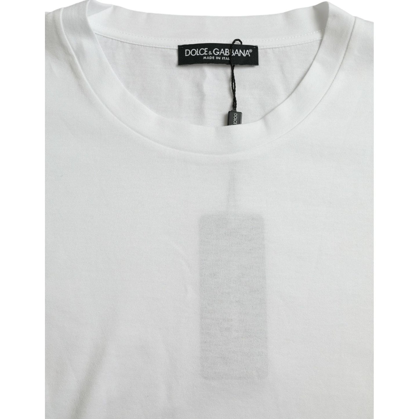 Dolce & Gabbana Elegant White Crew Neck Luxury Tee Dolce & Gabbana Light Gray