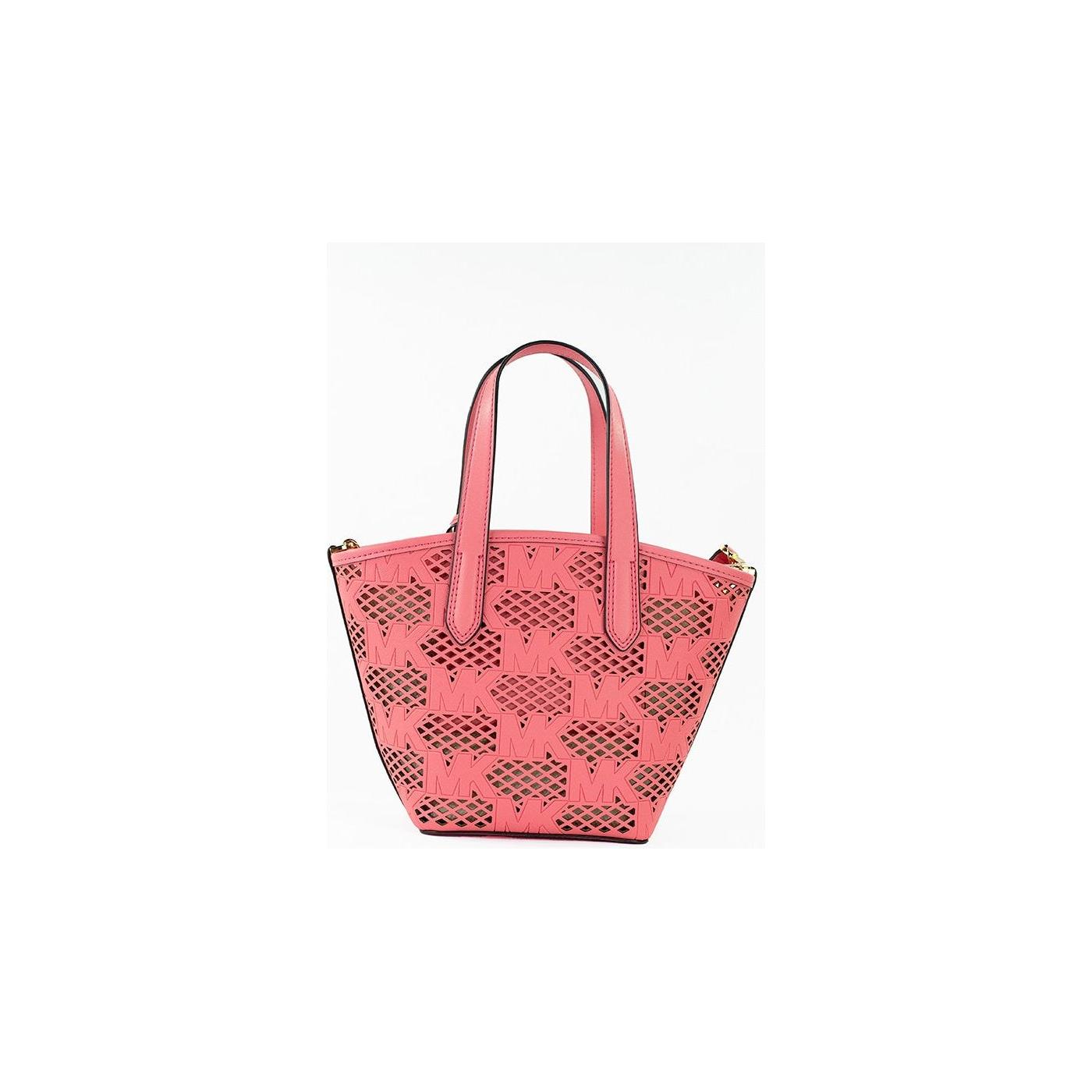 Michael Kors Kimber Small Tea Rose Leather 2-in-1 Zip Tote Messenger Bag Purse Michael Kors Misty Rose