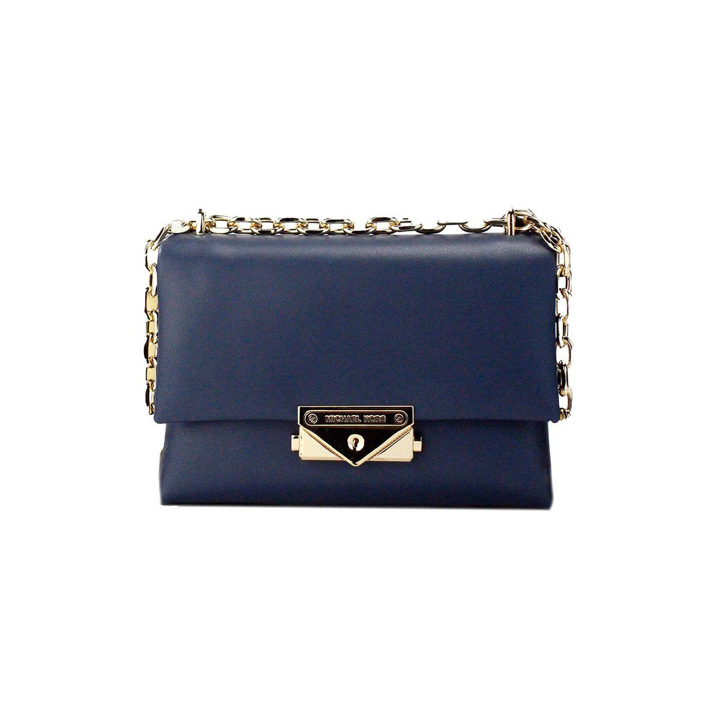 Michael Kors Cece Small Navy Vegan Leather Convertible Flap Crossbody Bag Michael Kors Dark Slate Gray