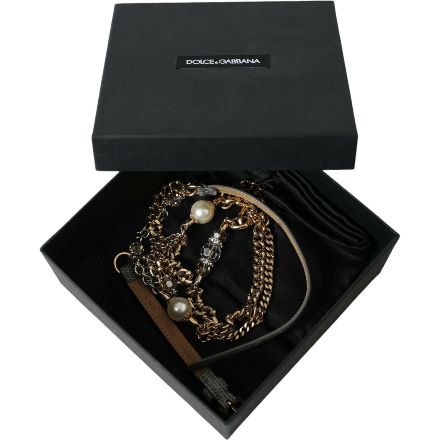 Dolce & Gabbana Elegant Crystal Bounce Waist Belt Dolce & Gabbana Black