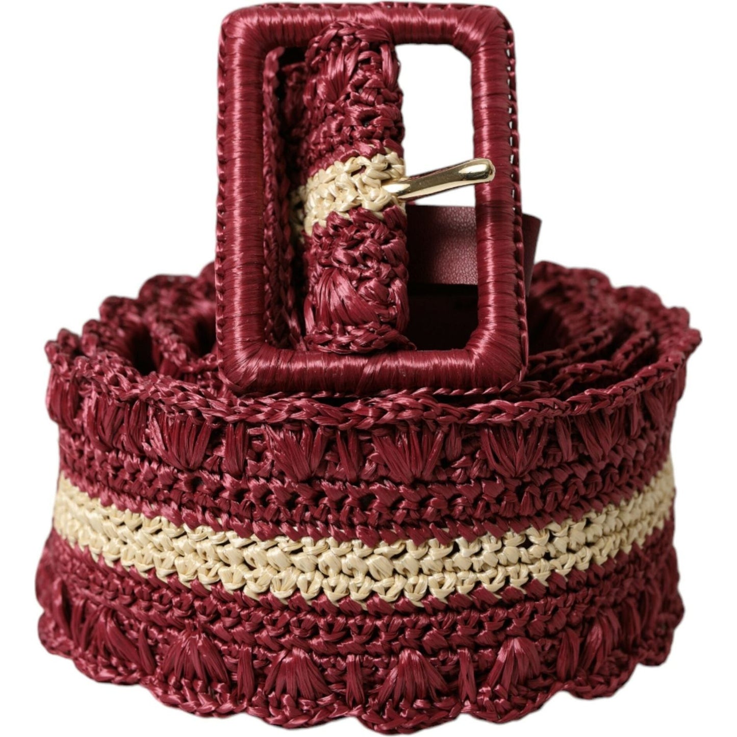 Dolce & Gabbana Maroon Elegance Canvas Waist Belt Dolce & Gabbana Dark Red