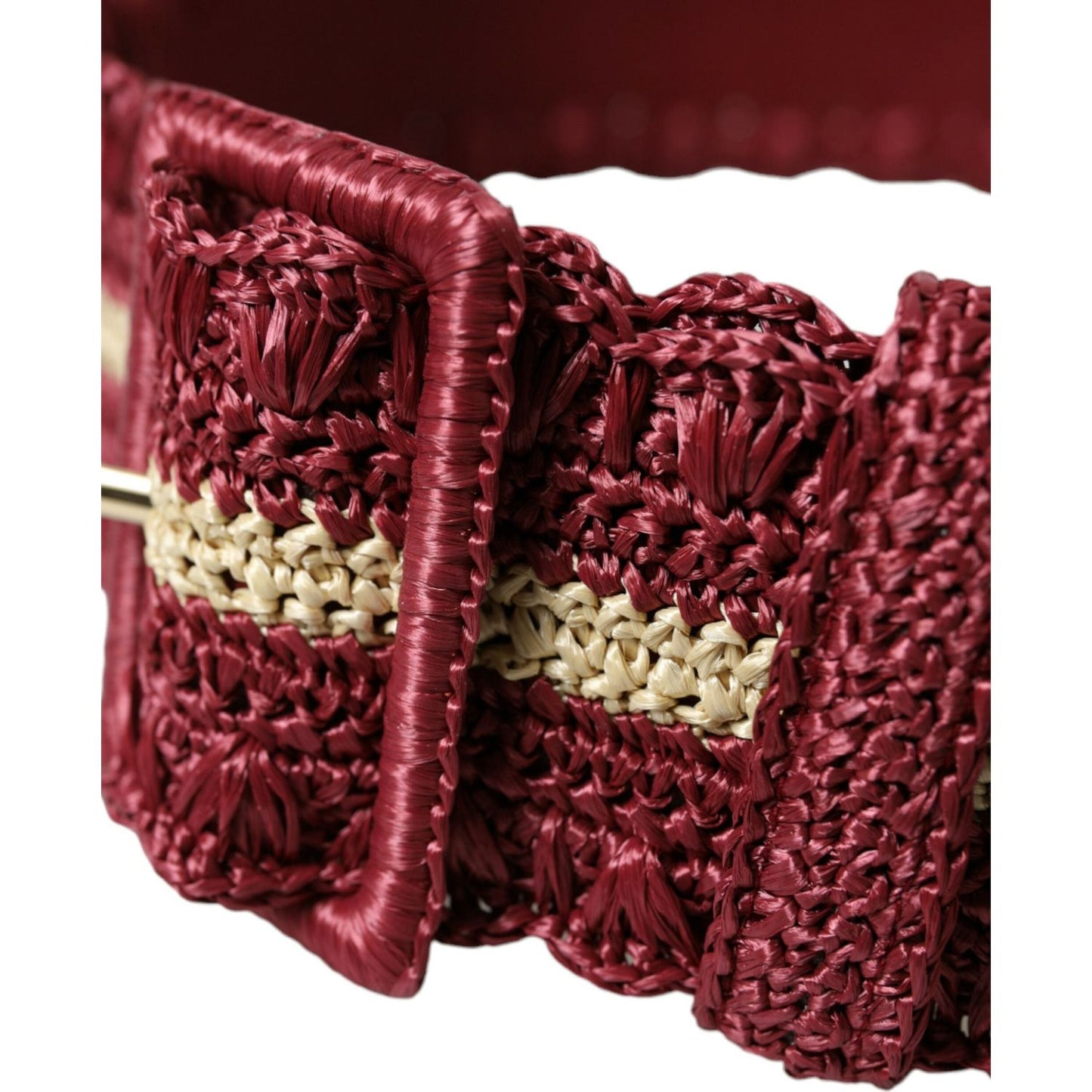 Dolce & Gabbana Maroon Elegance Canvas Waist Belt Dolce & Gabbana Dark Red