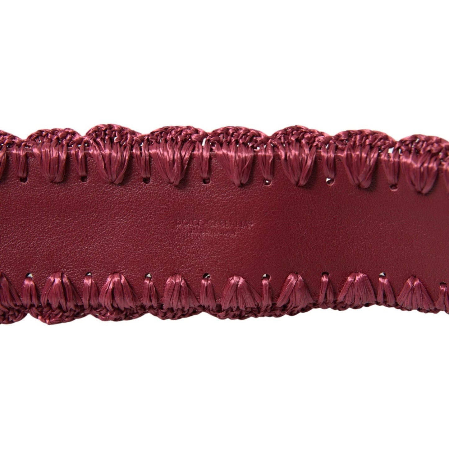 Dolce & Gabbana Maroon Elegance Canvas Waist Belt Dolce & Gabbana Saddle Brown