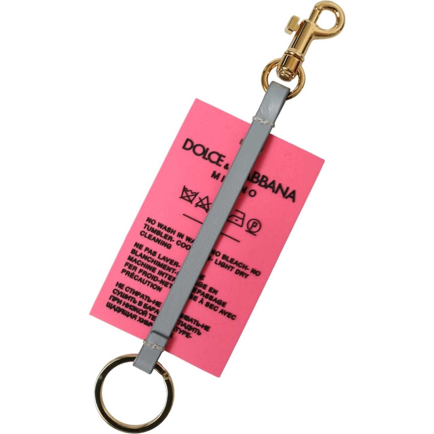 Dolce & Gabbana Chic Trifold Gold & Pink Key Holder Case Dolce & Gabbana Pale Violet Red