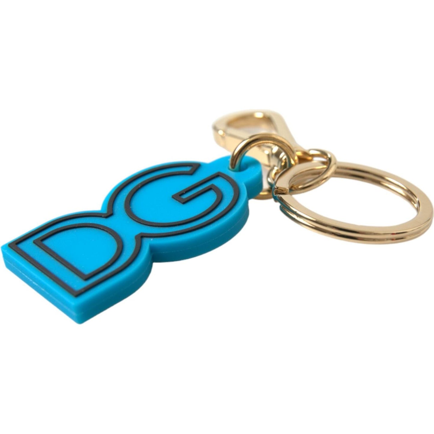 Dolce & Gabbana Elegant Blue & Gold Keychain Accessory Dolce & Gabbana Tan
