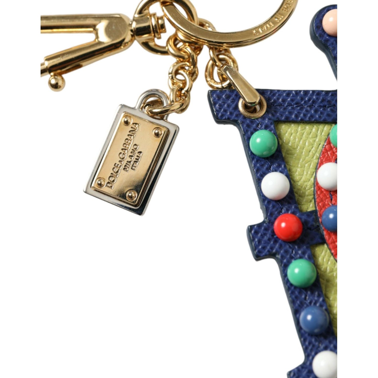 Dolce & Gabbana Multicolor Cellulose Designer Keychain Dolce & Gabbana Dark Khaki