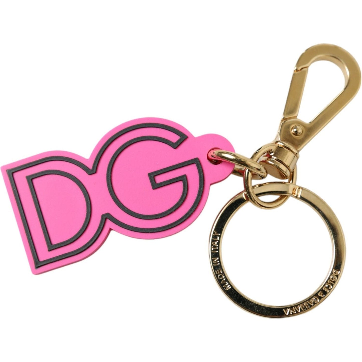 Dolce & Gabbana Chic Gold and Pink Logo Keychain Dolce & Gabbana Pale Violet Red