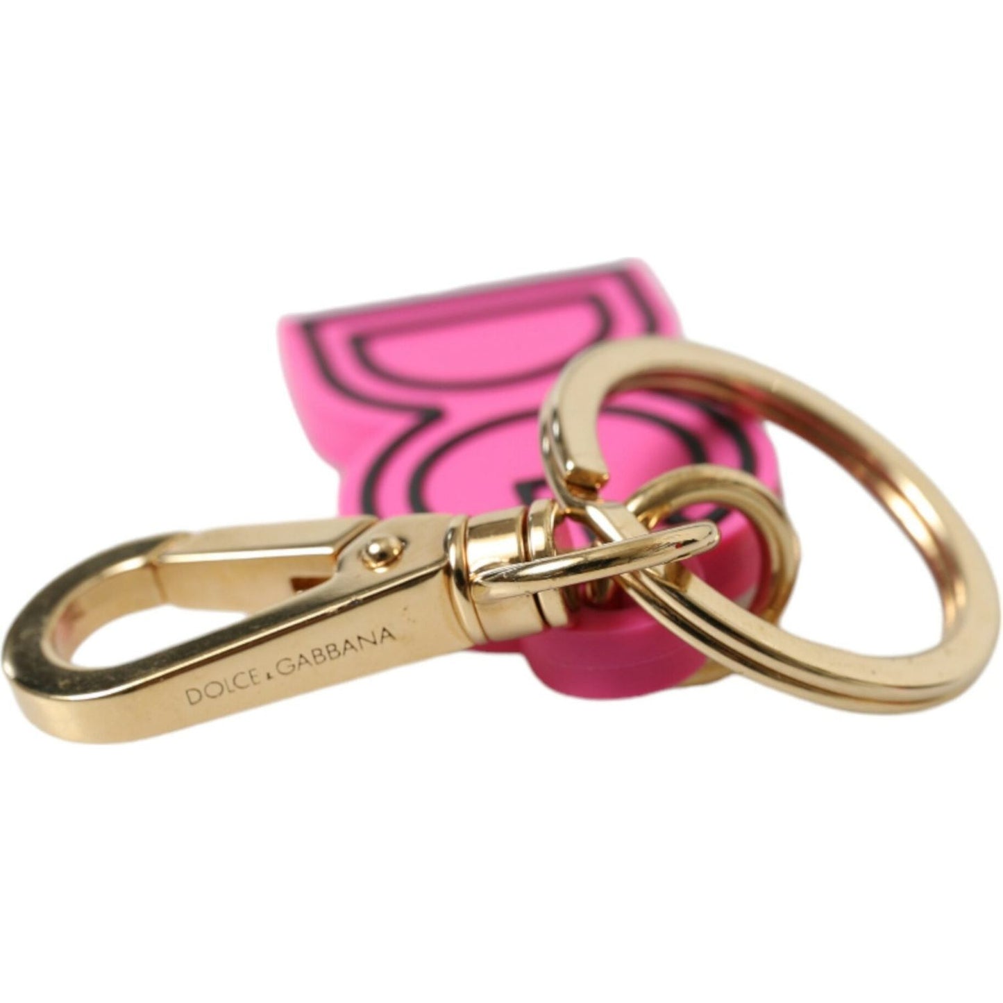 Dolce & Gabbana Chic Gold and Pink Logo Keychain Dolce & Gabbana Tan