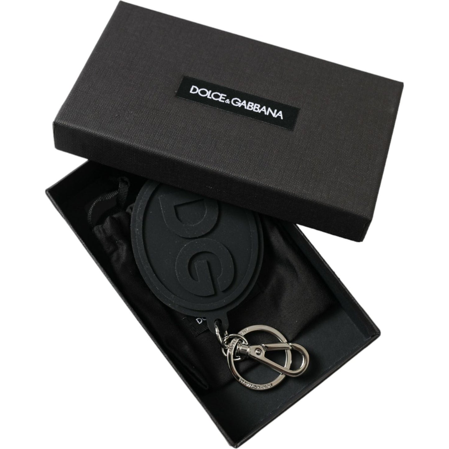 Dolce & Gabbana Chic Black and Silver Logo Keychain Dolce & Gabbana Dark Slate Gray