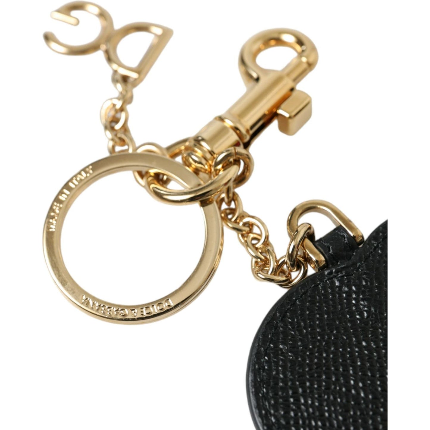 Dolce & Gabbana Stunning Gold and Pink Leather Keychain Dolce & Gabbana Dark Khaki