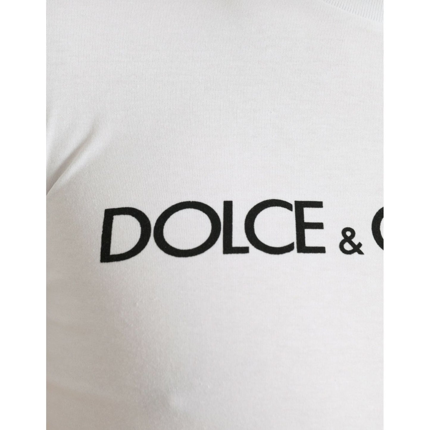 Dolce & Gabbana Elegant White Logo Crewneck Tee Dolce & Gabbana Light Gray