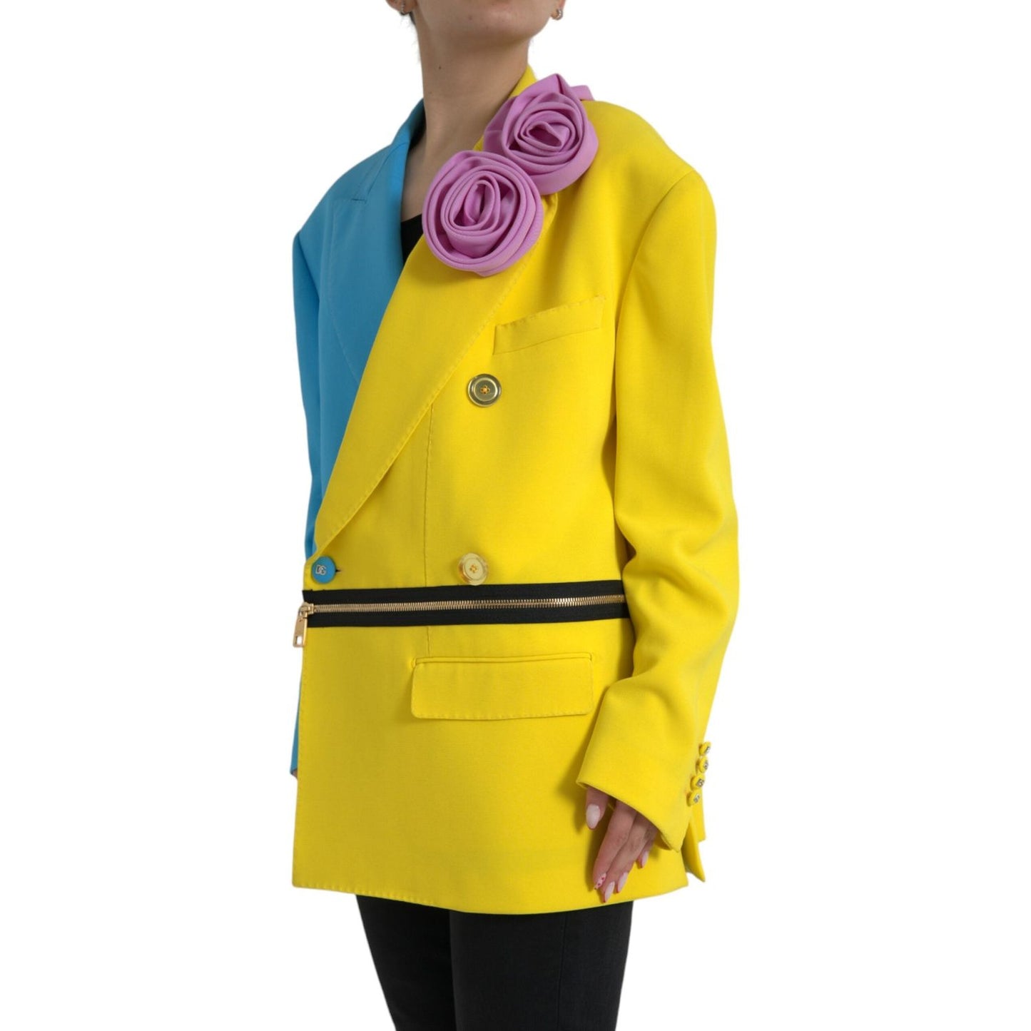 Dolce & Gabbana Multicolor Patchwork Trench Coat Jacket Dolce & Gabbana Goldenrod