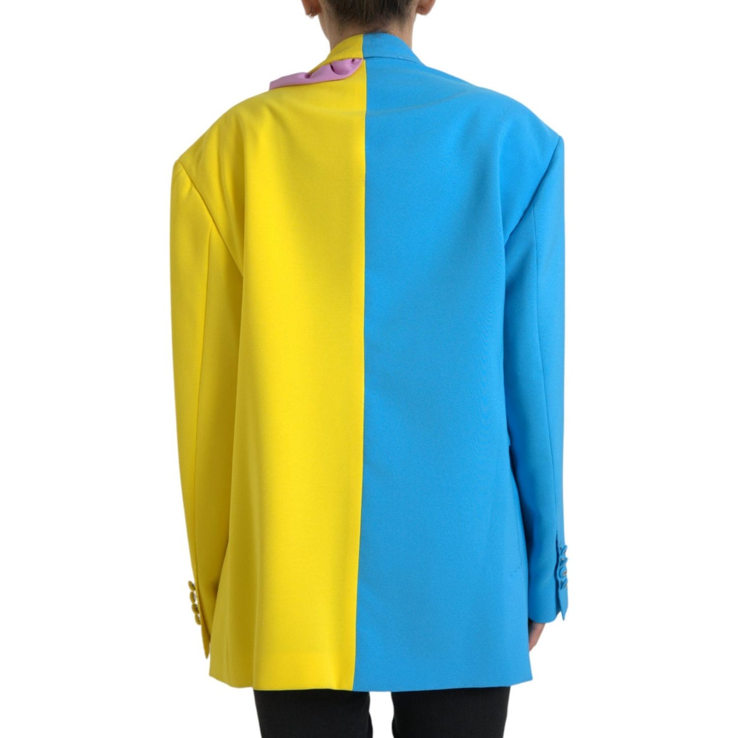 Dolce & Gabbana Multicolor Patchwork Trench Coat Jacket Dolce & Gabbana Dodger Blue