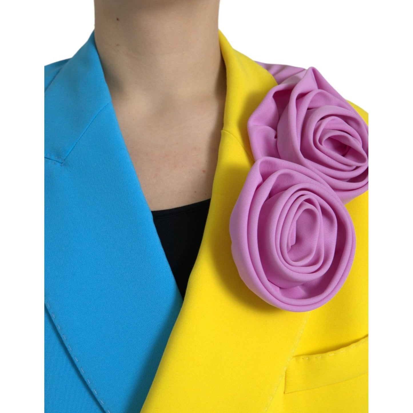 Dolce & Gabbana Multicolor Patchwork Trench Coat Jacket Dolce & Gabbana Steel Blue