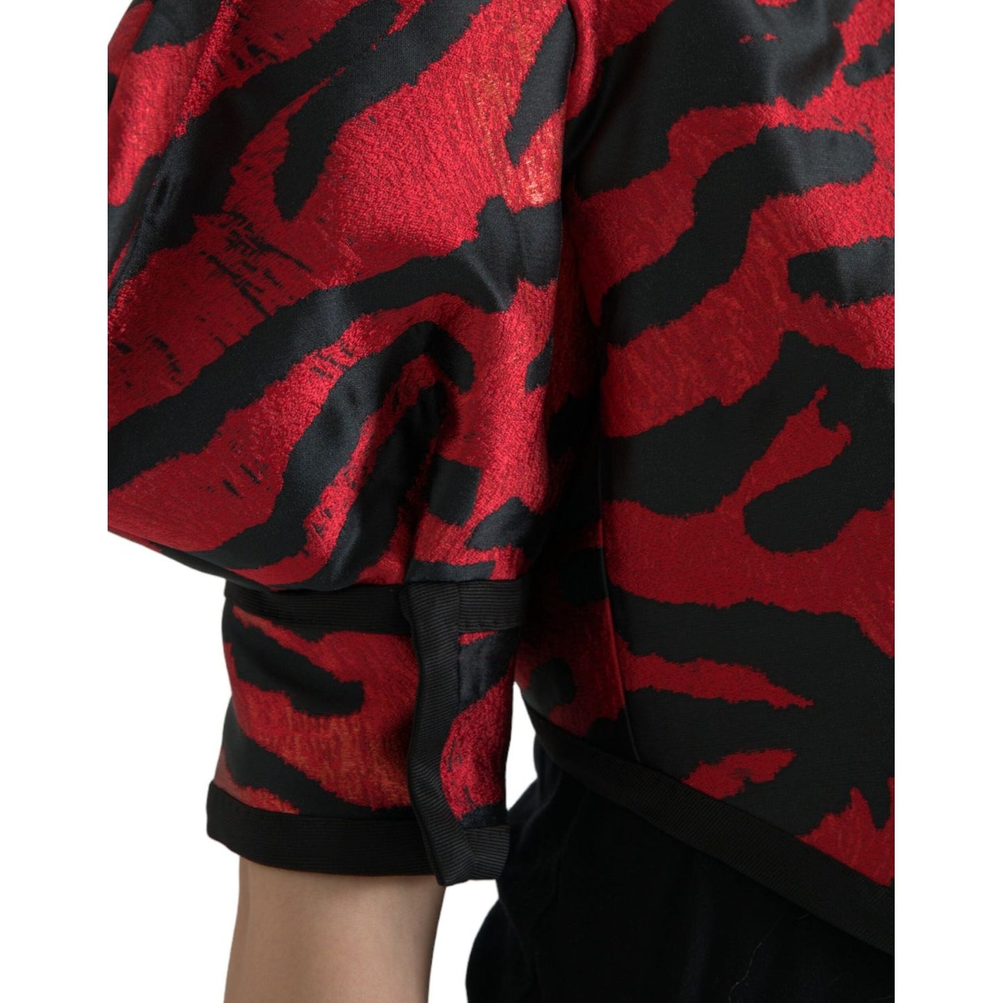 Dolce & Gabbana Elegant Animal Print Coat Jacket Dolce & Gabbana Black